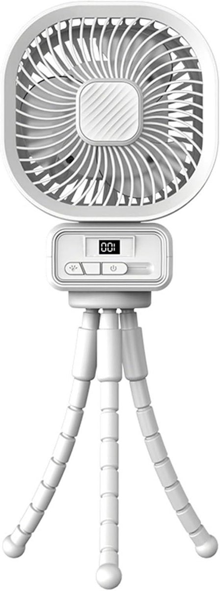 Kinderwagen Ventilator - Baby Koeler - Frisse Lucht - Oplaadbare Clip-on - 36 cm - Wit