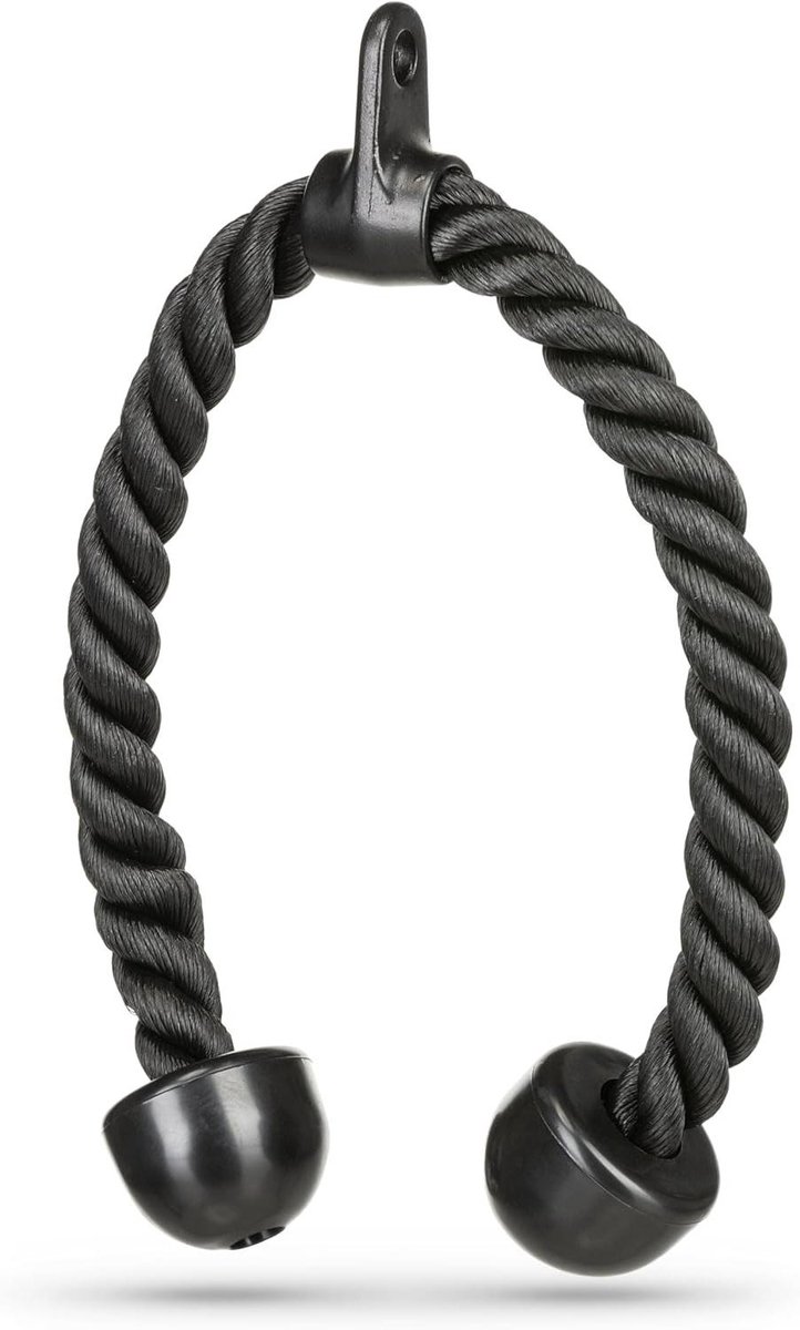 Kabelgreep Fitness - Triceps Handvat Pulley - Kracht Training - Niet-Glijdende Handgrepen - 70 cm - Zwart