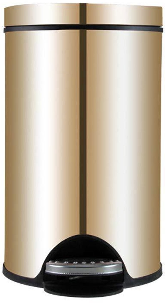 Pedal afvalbak - Prullenbak Keuken - Afval Scheiden - Verbergt Handvat - 12 liter - Goud
