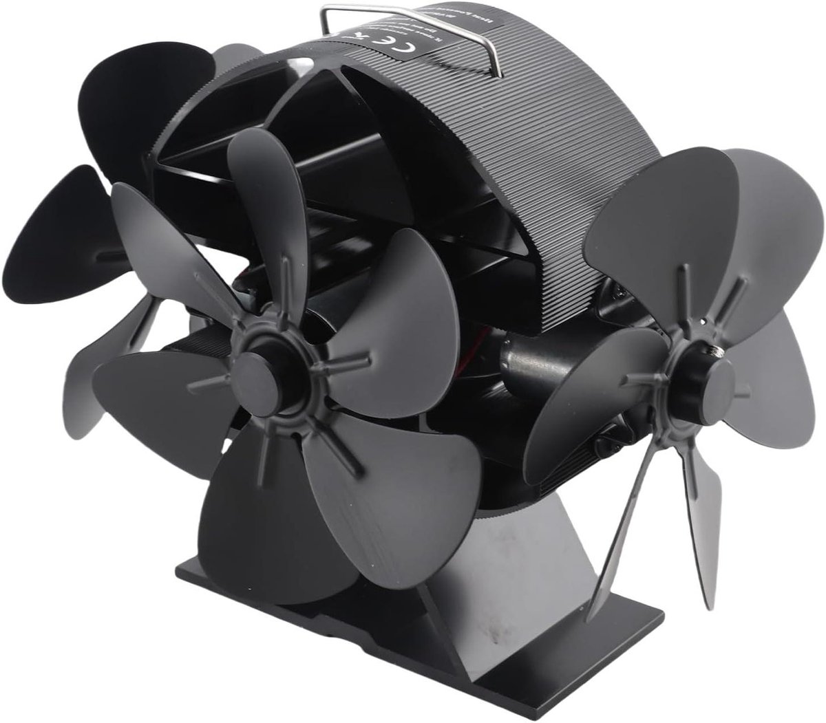 Houtkachel Ventilator - Haard Ventilator - Warmte Verdeling - Warmte Aangedreven - 21 x 18 x 13 cm - Zwart