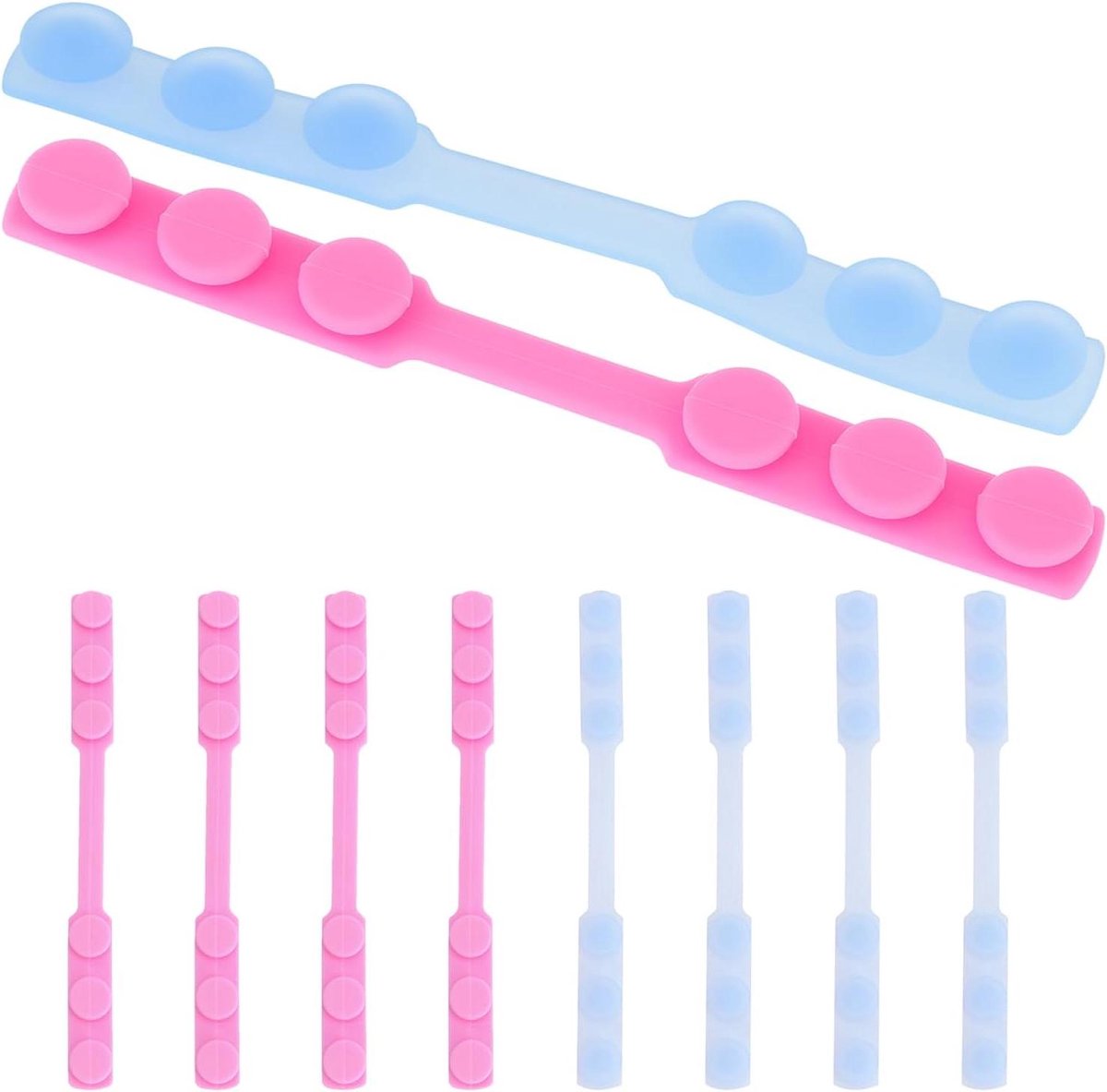 Masker Oorbeschermers - Oorhaakjes Maskerband - Drukvermindering Oren - Verstelbare Flexibele Pasvorm - 10 Stuks - Diverse Kleuren