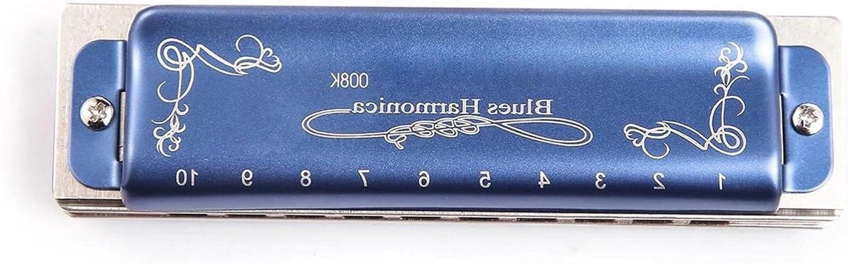 Diatonische Mondharmonica - Blues Harmonica - Muziek Spelen - 10 Gaten - One Size - Blauw