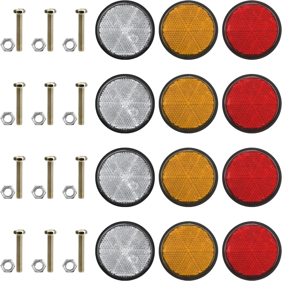 12pcs Round Reflectors 60mm Cat Eyes Trailer Side Light Reflectors Trailer for Trailer Lighting Triangle Reflectors Car Reflectors Motorcycle Reflecto