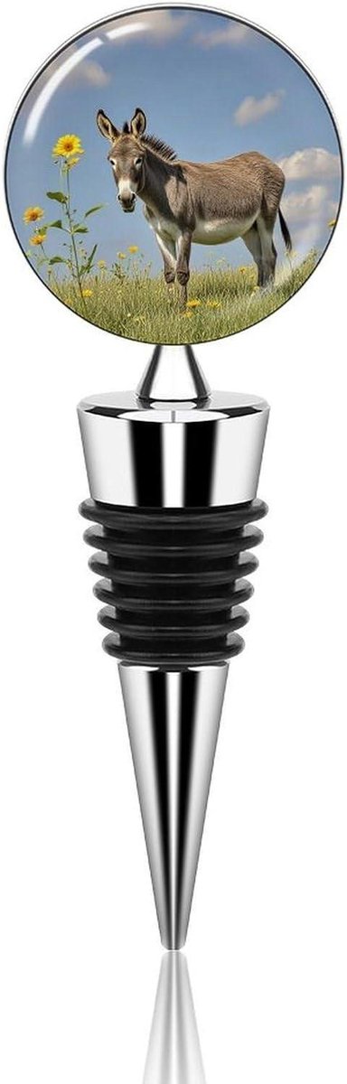 Wijnstopper - Fles decoratie - Fles afsluiten - Decoratief patroon - 10 cm - Wit