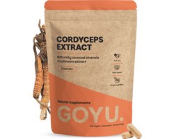 GOYU Cordyceps Extract 16.000 mg per dagdosering 60 Capsules - Paddenstoel paddenstoelen – 20% Beta Glucan - 30% Polysaccharides - Energie - Vegan - Zonder toevoegingen - Lab getest - 60 dagen voorraad per zakje