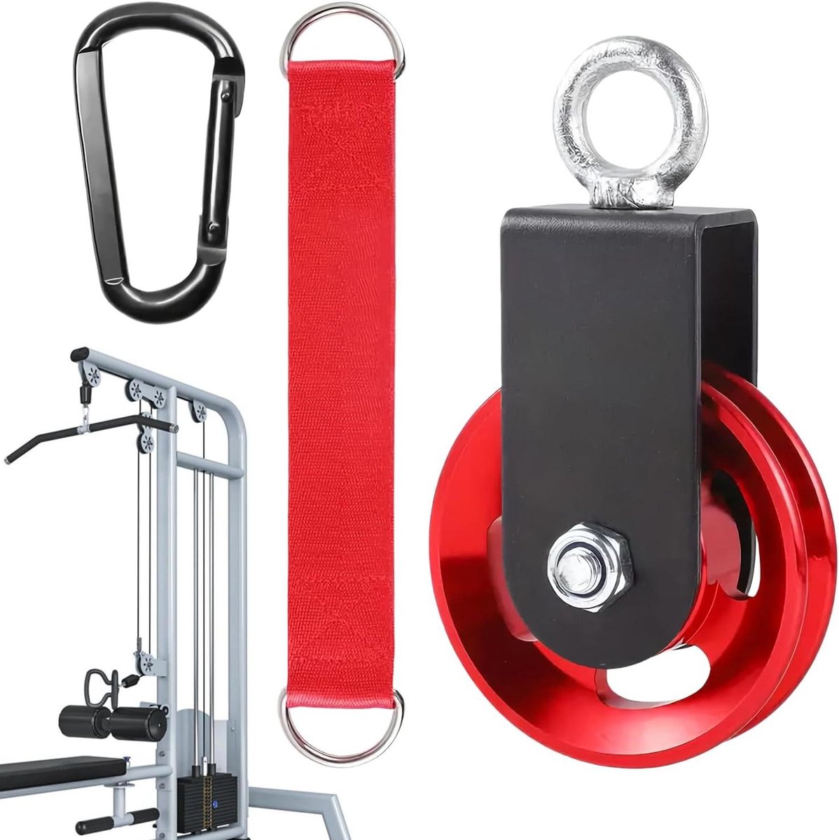 Fitness Katrol Systeem - Trainingsapparatuur - Kracht Training - Stille Lagering - 9 cm Diameter - Zwart