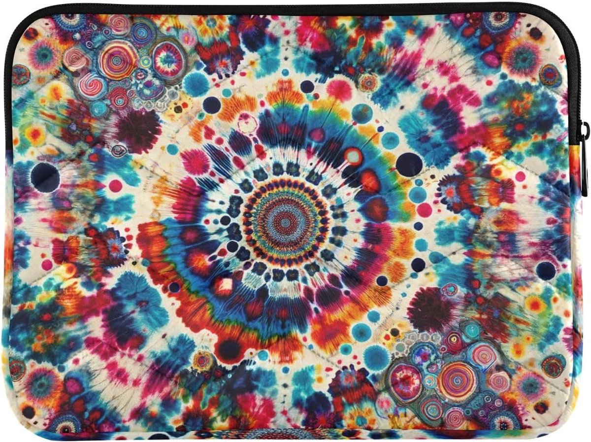 Laptop Sleeve - Draaghoes - Apparaat Beschermen - Gevoerd Interieur - 13-14 Inch - Tie Dye