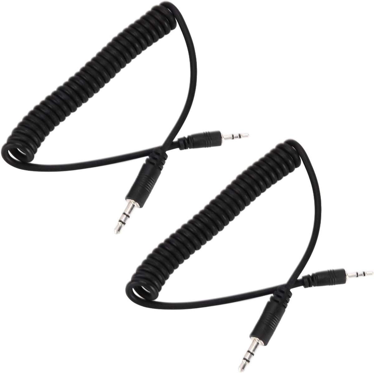 Synchronisatie Kabel - Camera Kabel - Flitser Aansluiten - Veerkabel 30-80cm - 2 Stuks - Zwart