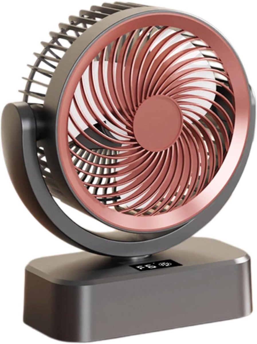 Draagbare Ventilator - USB Tafelventilator - Persoonlijke Verkoeling - 6 Snelheden Instelbaar - 24.4 x 20.7 cm - Beige