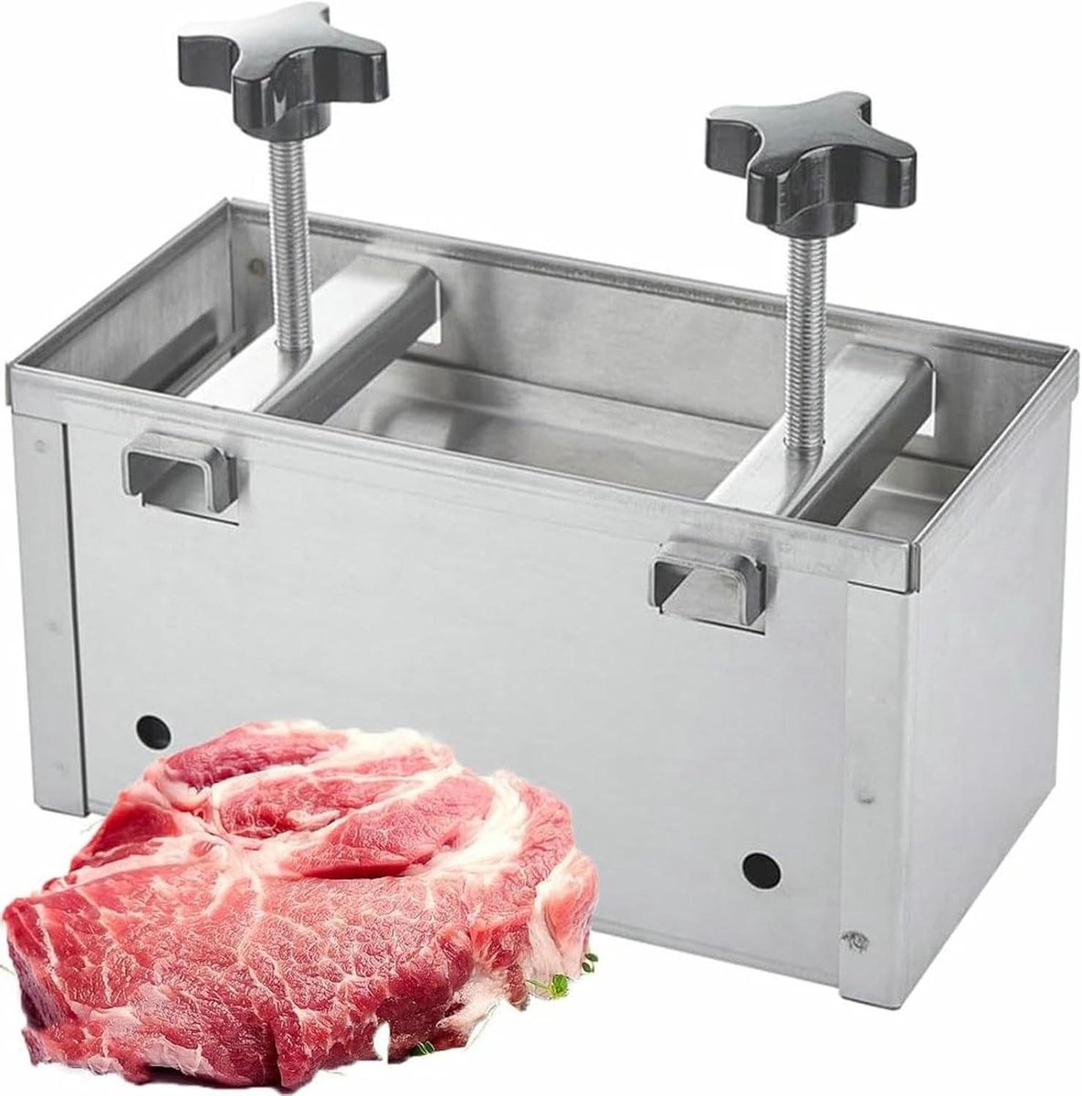Vleespersvorm - Hamburger maker - Gevulde hamburgers - Dubbelschroefs drukapparaat - 1KG - Zilver