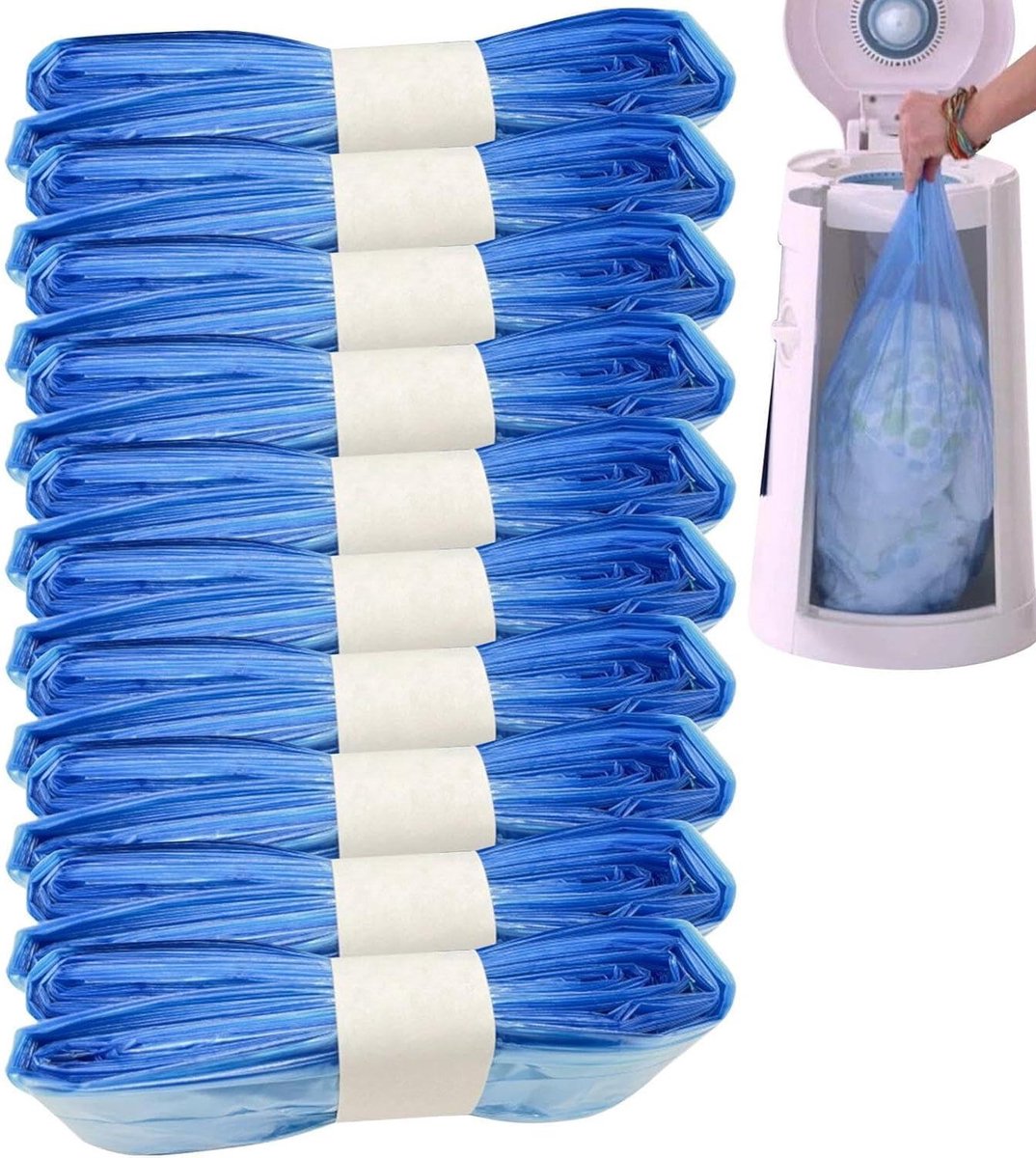 Afvalzakken Luiers - Luier Vuilniszakken - Geurvrij Houden - Anti-scheur Materiaal - 10 Stuks - Wit