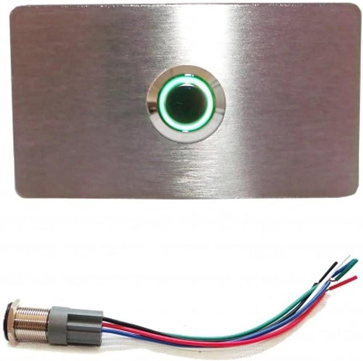 Verlichte Belknop - Deurknop LED - Voordeur Toegang - Roestvrij Staal - 80 x 45 mm - Groen