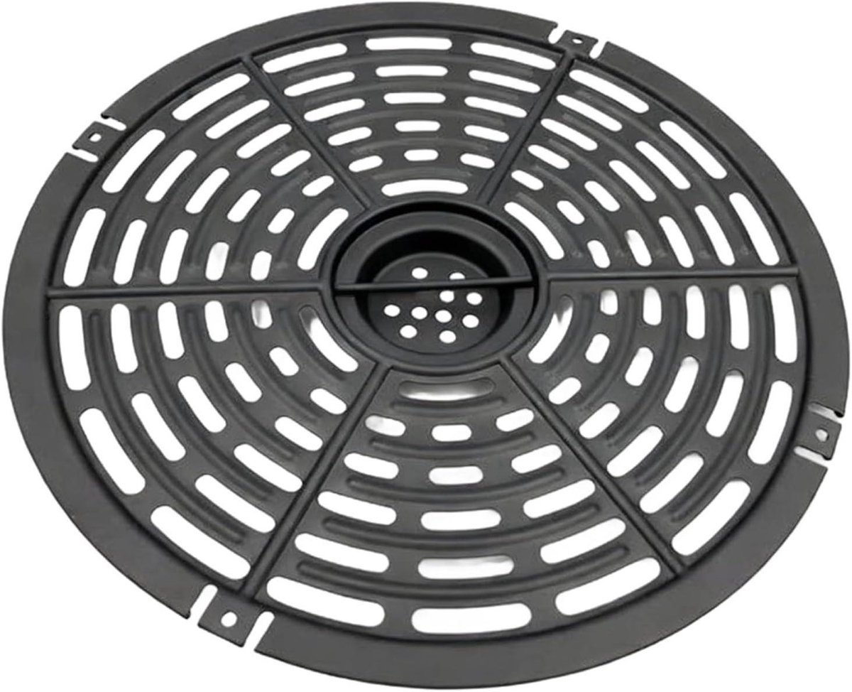 Airfryer Grillplaat - Knapperige Plaat - Gezond Koken - Optimale Luchtstroom - 20 cm Diameter - Zwart