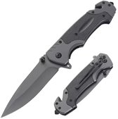 Edmondo Survival Zakmes Outdoor – 1 hand open systeem en broekclip – 22.5 CM vouwmes – RVS