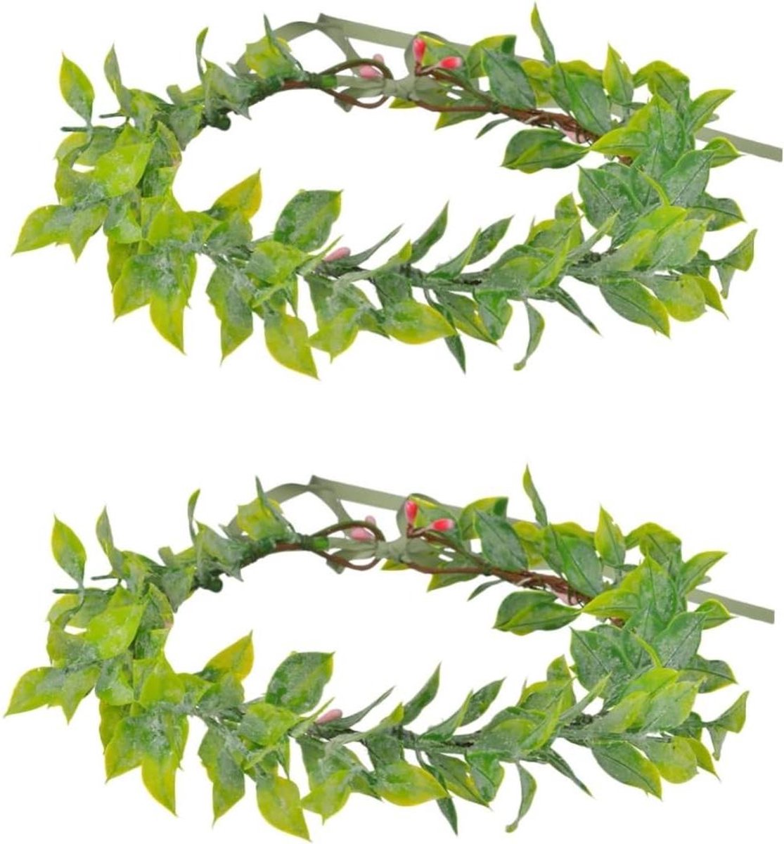 Bloemenkrans Set - Bruidskrans Groen - Feestelijke Aankleding - Handgemaakt Ontwerp - 2 Stuks - Groen