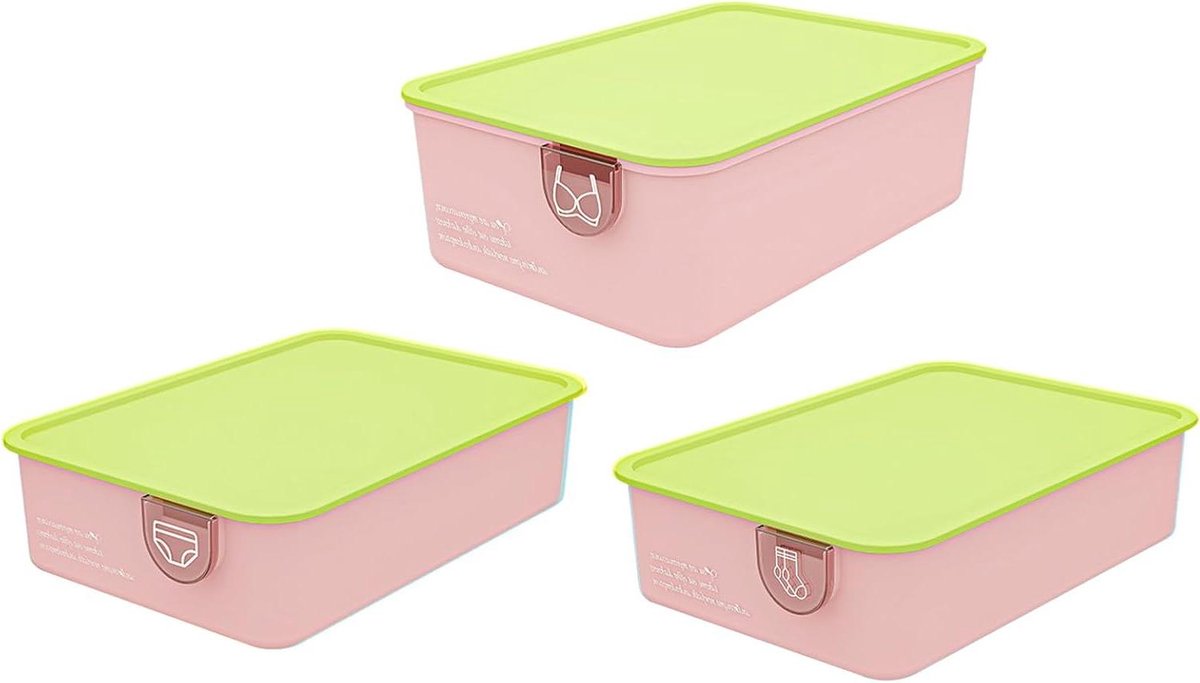 Sokken Organizer - Lade Verdeler - Kleding Kast - Flexibel 3-Delig - 20.5x22x20.5 cm - Roze