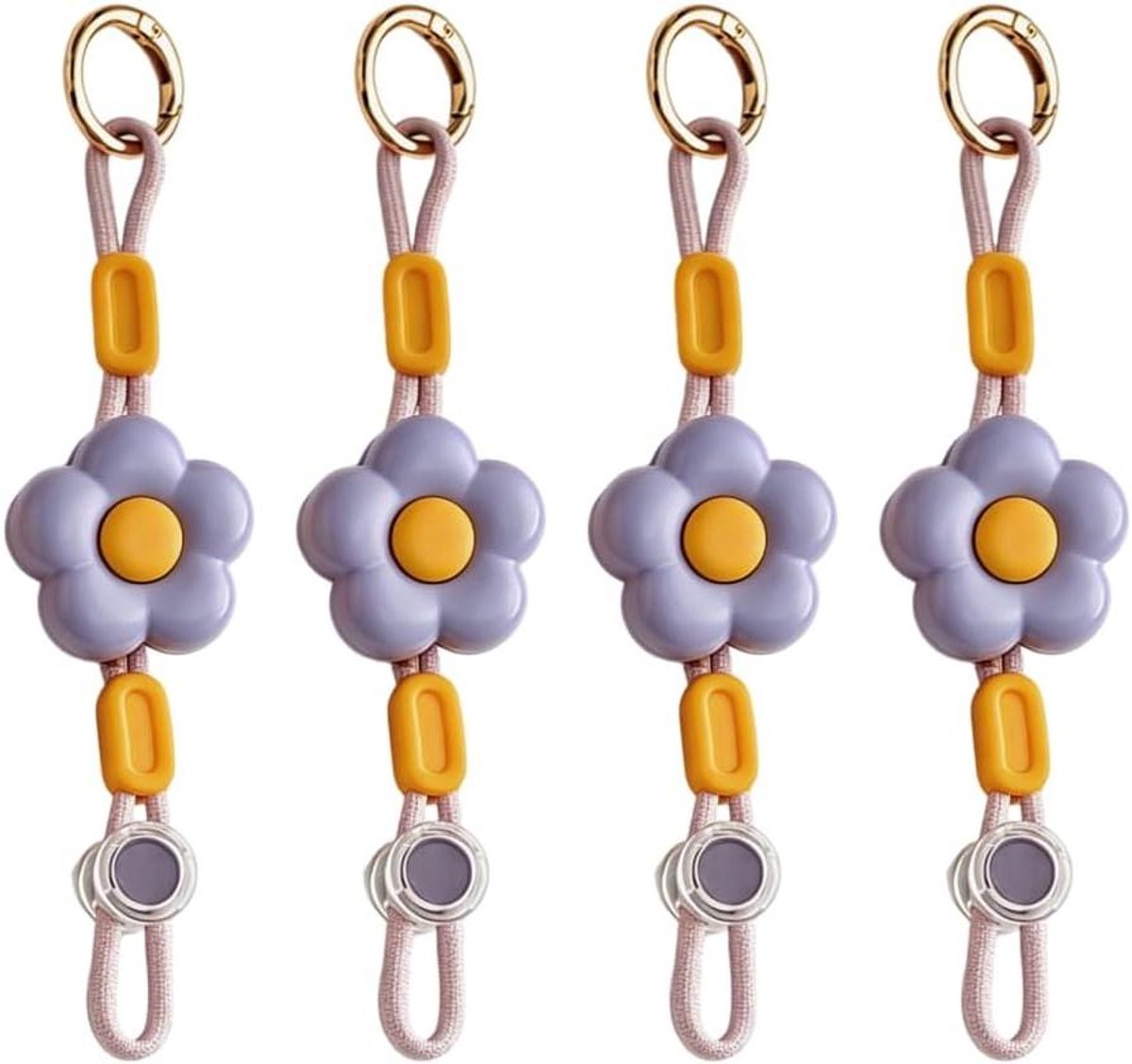 Hoedclips - Reishouder - Hoeden Bevestigen - Bloemenmotief - 4 Stuks - Paars
