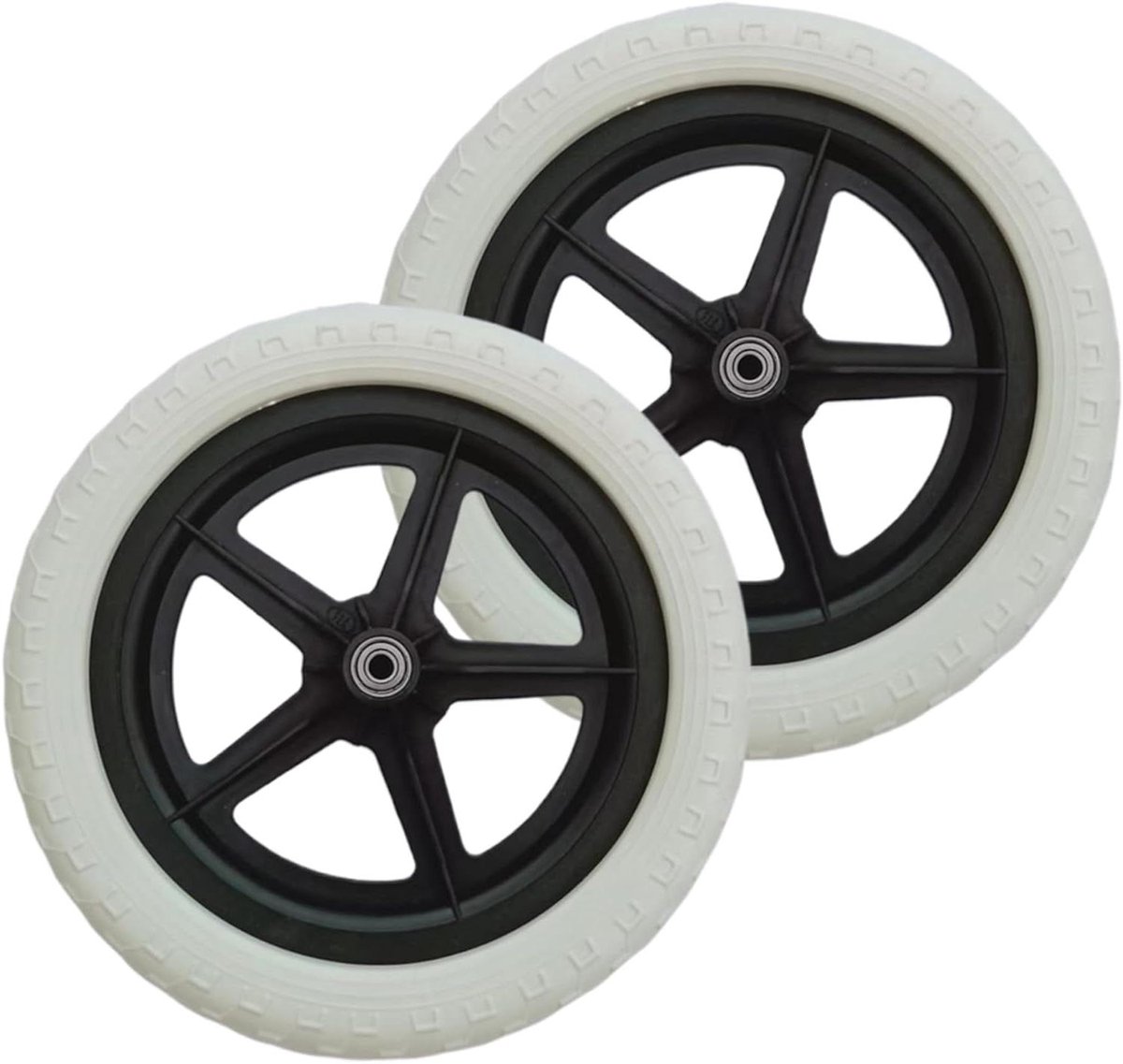 Loopfiets Wielen - Reserveonderdelen - Fietsen Repareren - Lichtgewicht Nylon Constructie - 12 Inch - Wit
