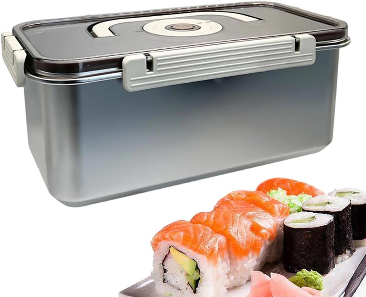 Broodopberger - Voedselcontainer - Voedsel bewaren - Vaatwasserbestendig - 34 x 18.5 cm - Zilver