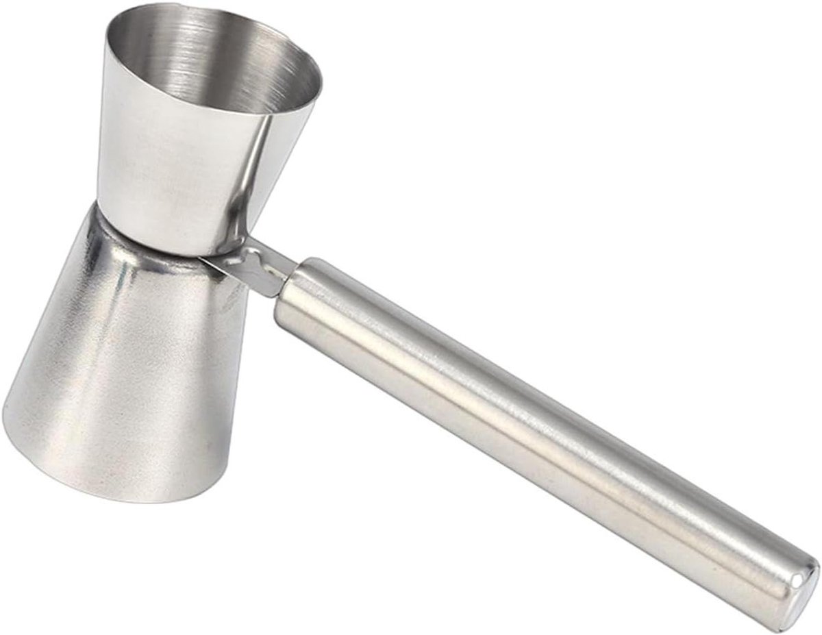 Dubbele Cocktailjigger - Maatbeker Dranken - Dranken Mixen - Roestvrij Staal - 30/60ml - Zilver