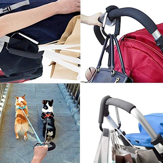 Allecto Plus - Universele Baby Kinderwagen Haak voor Mummy Bag - Groot Formaat - Set van 2 - Handige Haak voor Winkelwagen - Aluminium - Babyuitzet - Baby Benodigdheden van Allecto Plus — afbeelding 3