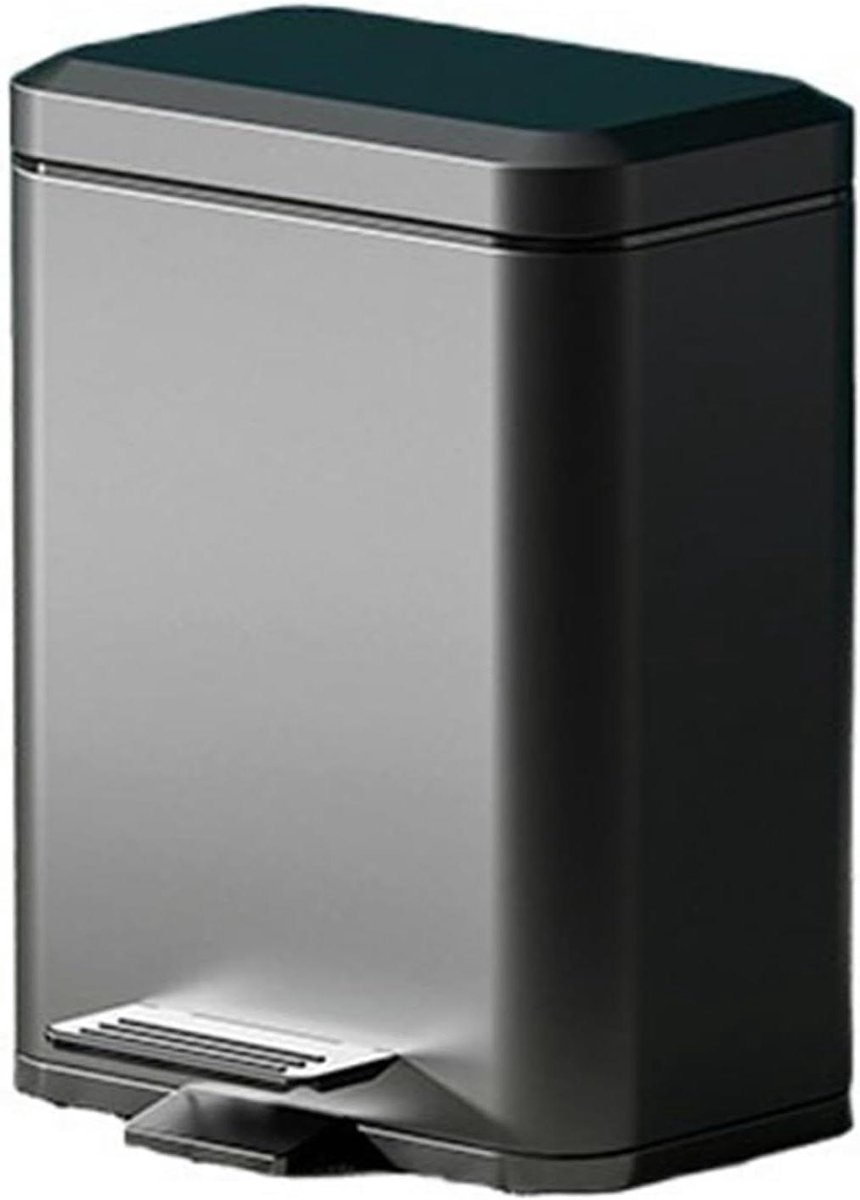 Pedaalemmer Keuken - Prullenbak Deksel - Afval Opbergen - Soft-close Deksel - 7L - Zwart