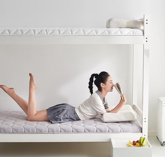 Japanse Matras - Futon Matras - Comfortabel Slapen - Drievoudig Ontwerp - 90x200cm - Lichtgroen — afbeelding 4
