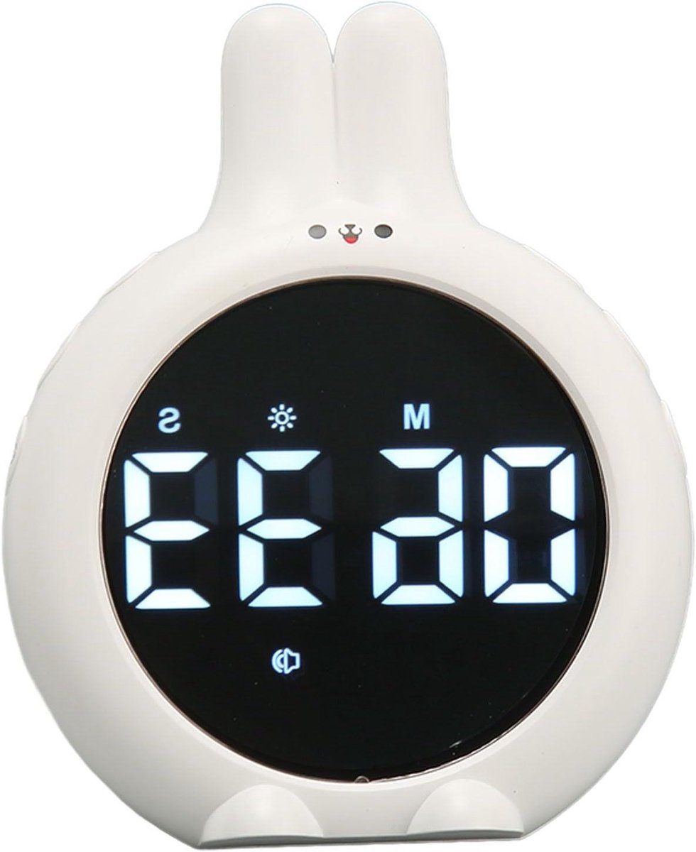 Kookwekker Konijn - Keuken Timer - Tijd Management - Dubbele Helderheid - 11 cm - Wit