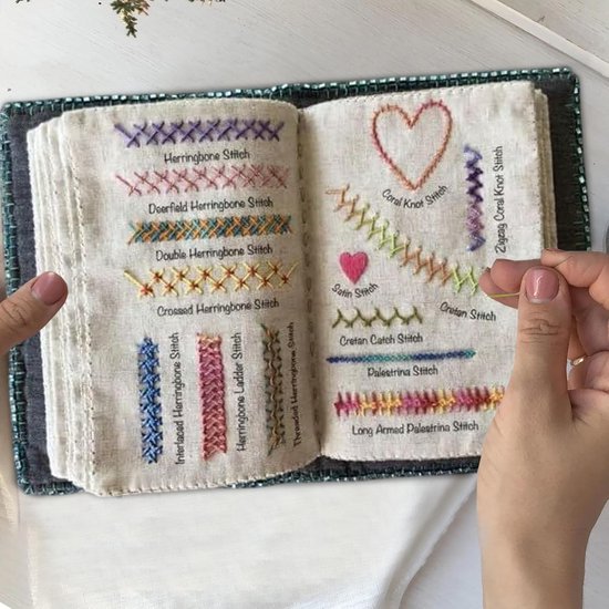 Borduurboek - Naai- en borduurboek - Handwerken Leren - Meer dan 100 steken - 20.5 x 15.5 cm - Niet gespecificeerd — afbeelding 2