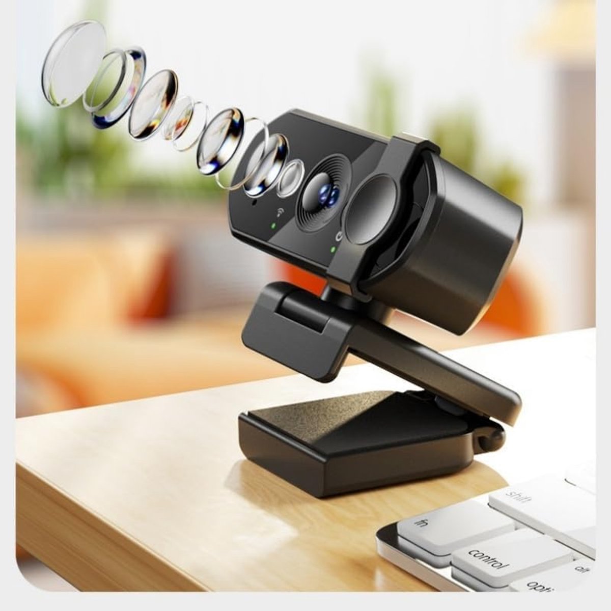 Webcam 4K - Computer Camera - Videogesprekken - Automatische Focus - 1080P - Zwart