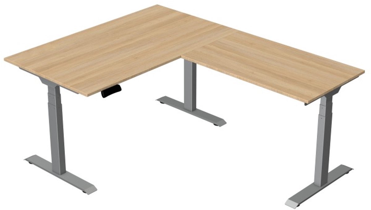 Kerkmann Elektrisch Zit-Sta Hoekbureau Move New Base 140x180 cm – Licht eiken