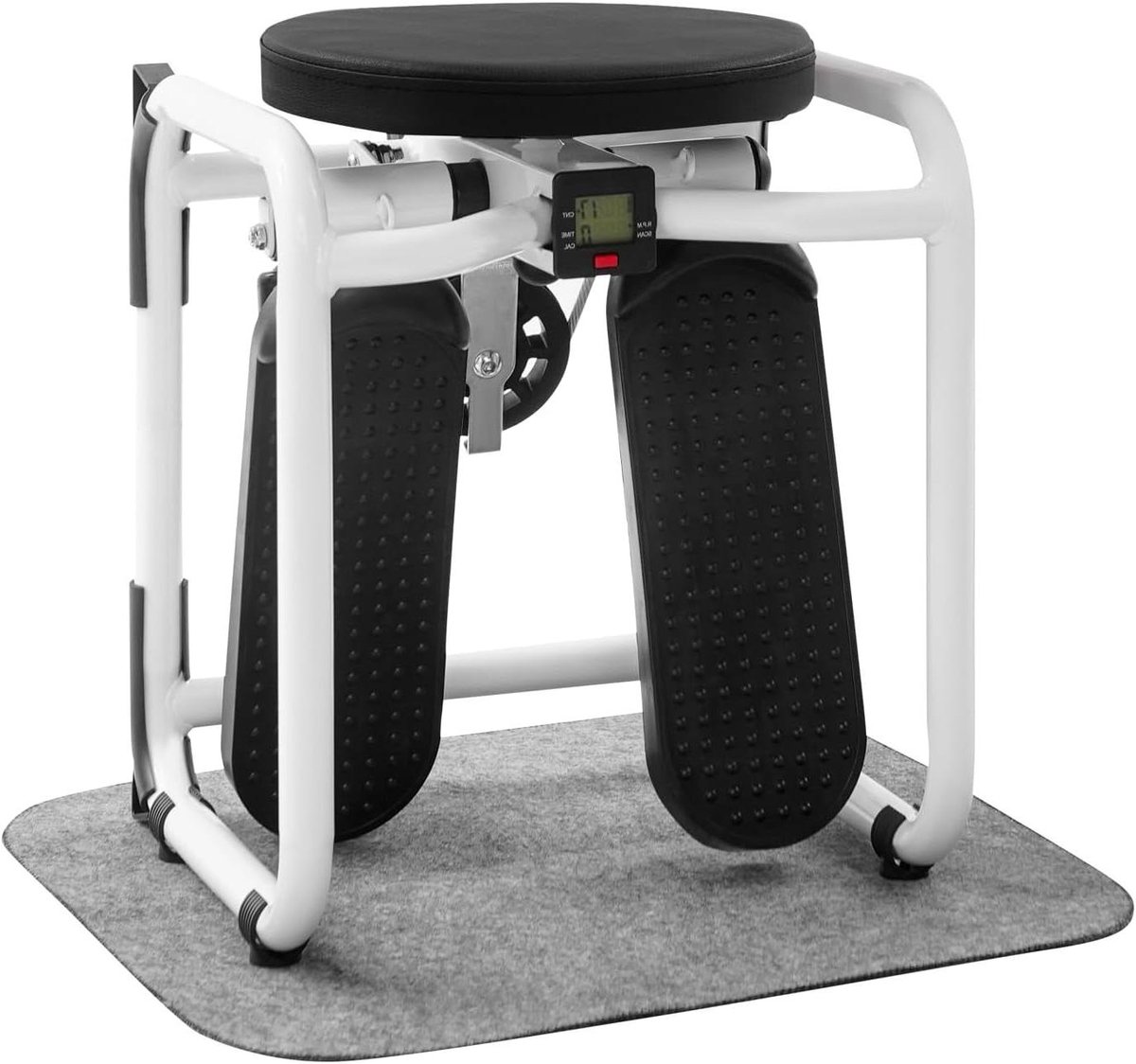 Mini Stepper - Fitness Trainer - Full Body Workout - Inclusief Weerstandsbanden - 150 kg Belasting - Zwart