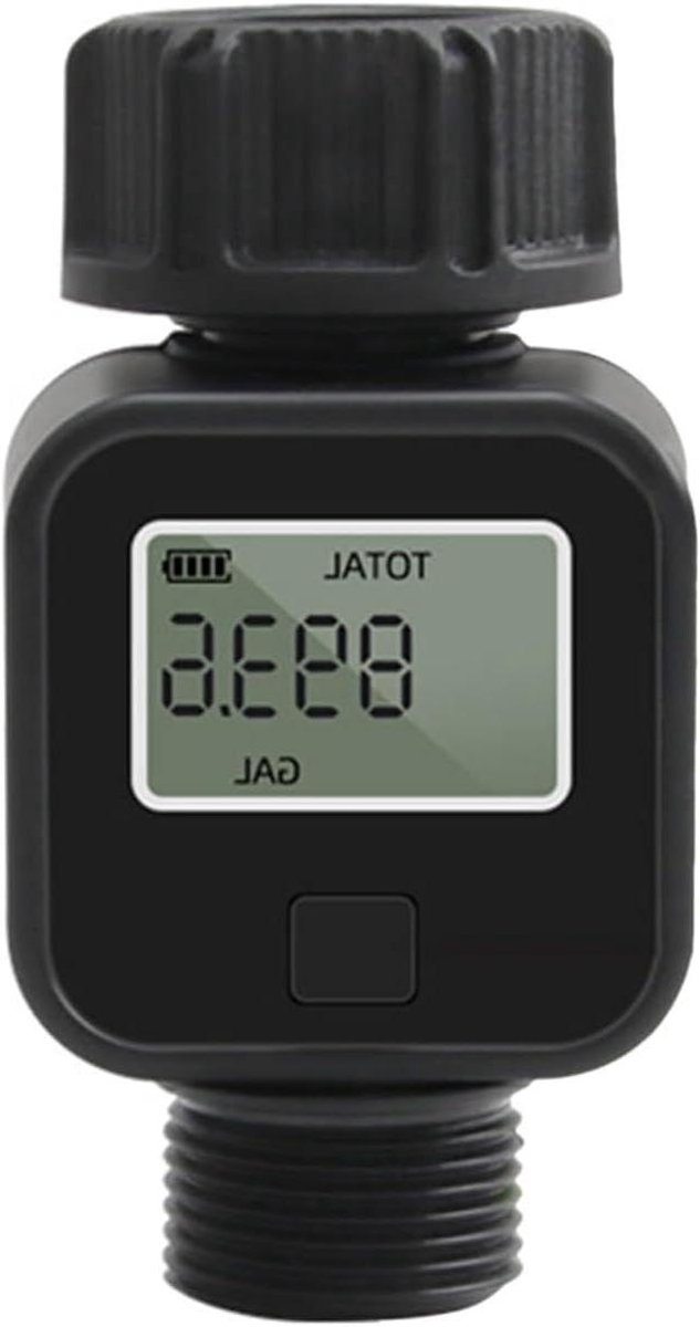 Watermeter Tuinslang - Debietmeter Irrigatie - Waterverbruik Meten - Nauwkeurige Vloeistofmeting - 3/4 Inch - Zwart