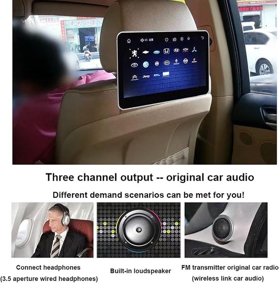 Hoofdsteun DVD Speler - Auto Multimedia Systeem - Reizen met Kinderen - IPS HD Scherm - 10.1 Inch - Zwart — afbeelding 5