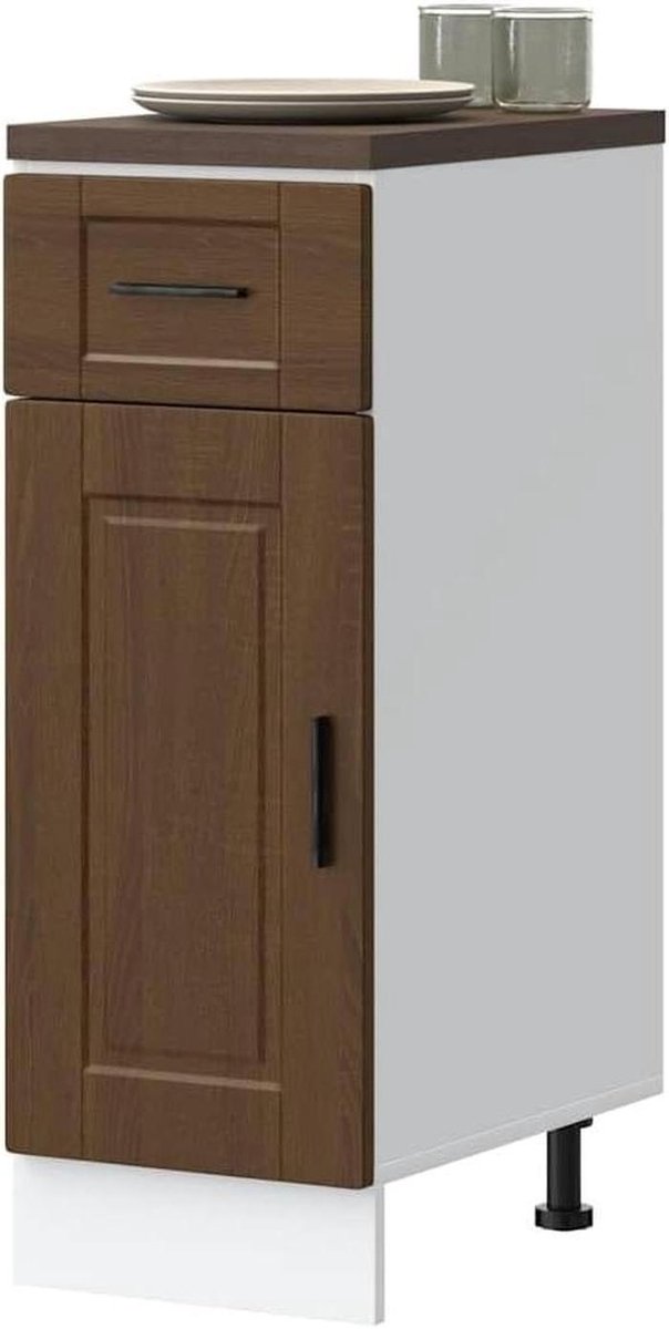 Keukenkast Onderkast - Keukenmeubel Dressoir - Keuken Opbergen - Duurzaam Houtmateriaal - 30 x 46 x 815 cm - Bruin Eiken