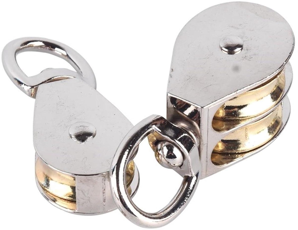 Metalen Hefwiel - Katrol Blok - Materiaal Optillen - 360 Graden Draaibaar - 36 Mm - Zilver