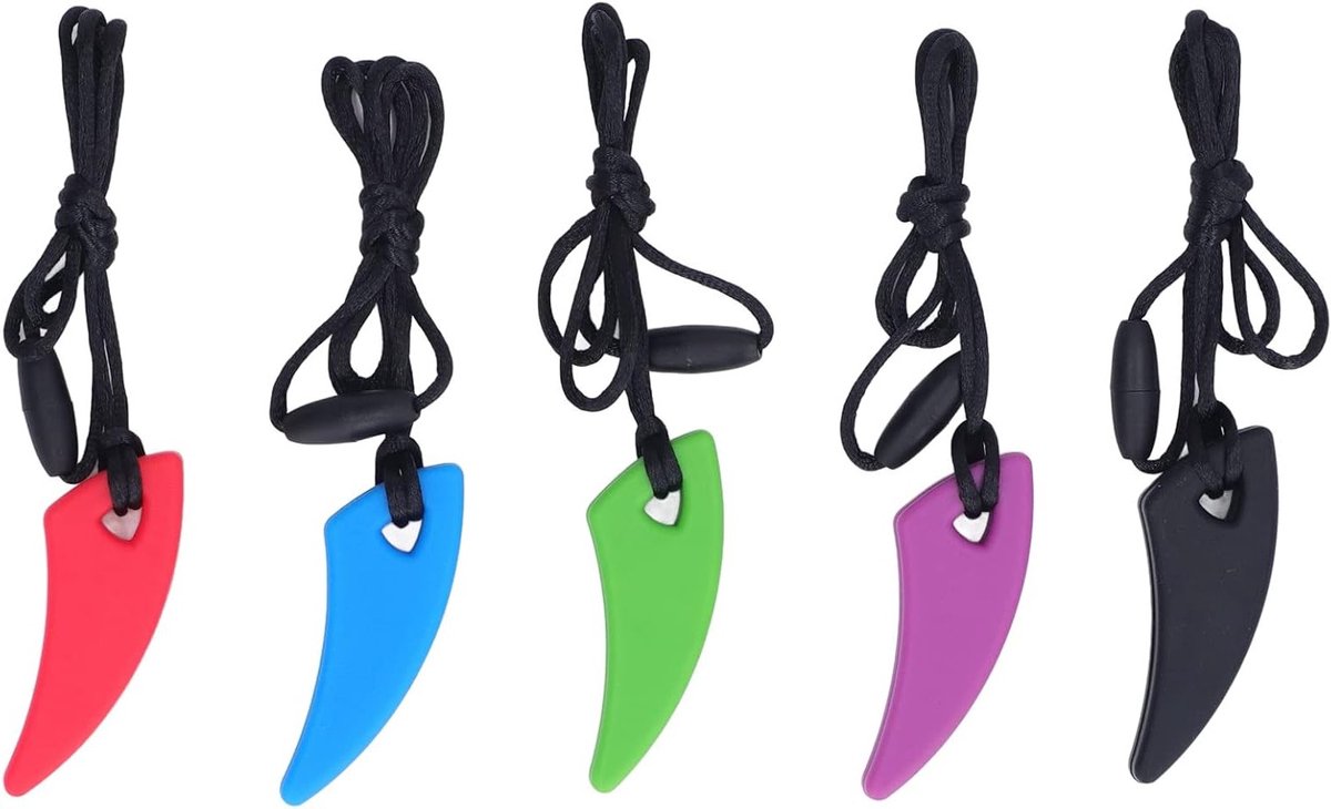 Veilige Silicone Kauwketting voor Sensory Gebruik - 5 Stuks, Ideaal voor ADHD, Autisme en Therapie bij Kinderen en Volwassenen