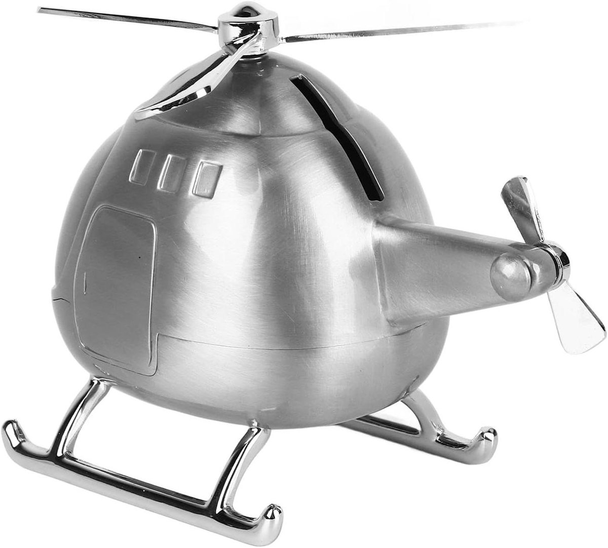 Helikopter Spaarvarken - Muntbank Vliegtuig - Geld Besparen Leren - Schattig Helikopterontwerp - 145 x 108 x 95 cm - Zilver
