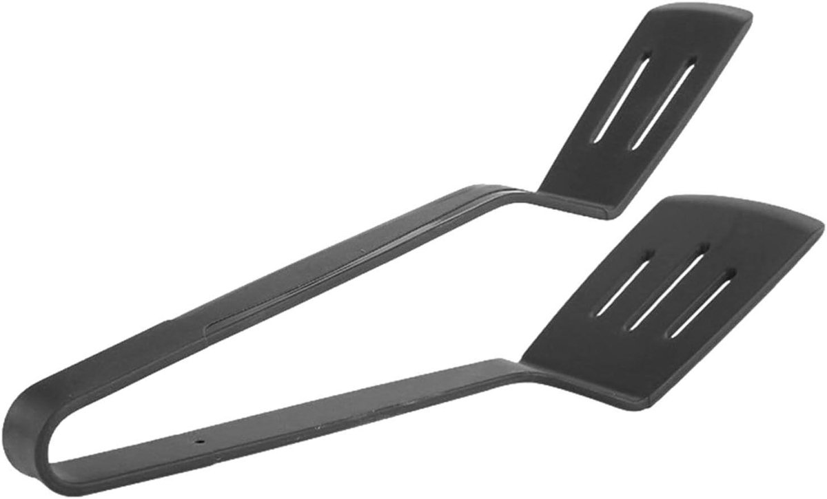 Dubbele Spatel - Grillspatel Kookgerei - Vis Omdraaien - 2-in-1 Hulpmiddel - 29 x 7.5 cm - Zwart