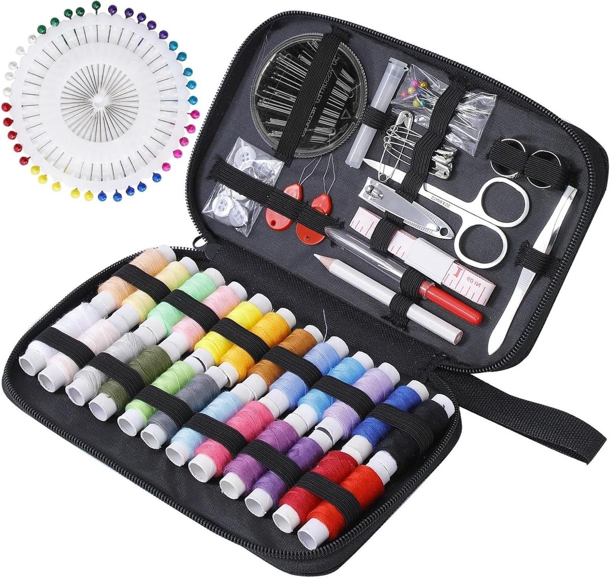 Reisnaaiset - Mini naaikit - Kleding repareren - Multifunctioneel - 130 stuks - Zwart