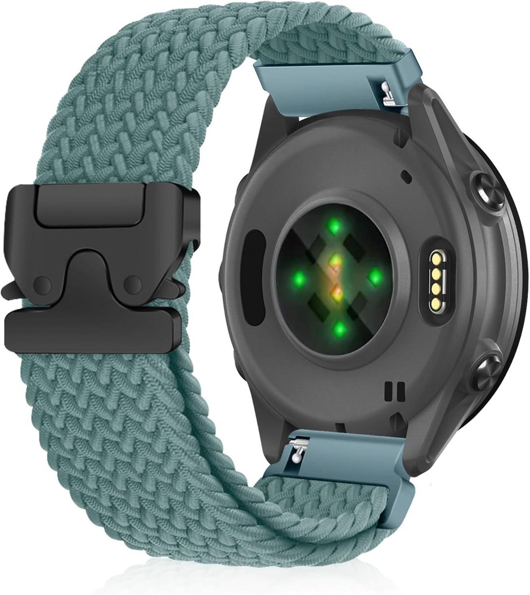 Nylon Armband - Elastische band - Smartwatch dragen - Snelle sluiting - 20 mm - Groen
