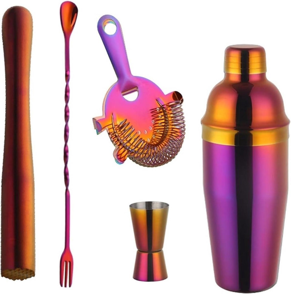 Cocktailmaakset - Cocktailshaker RVS - Drankjes Mixen - Ergonomisch Ontwerp - 750ml - Goud
