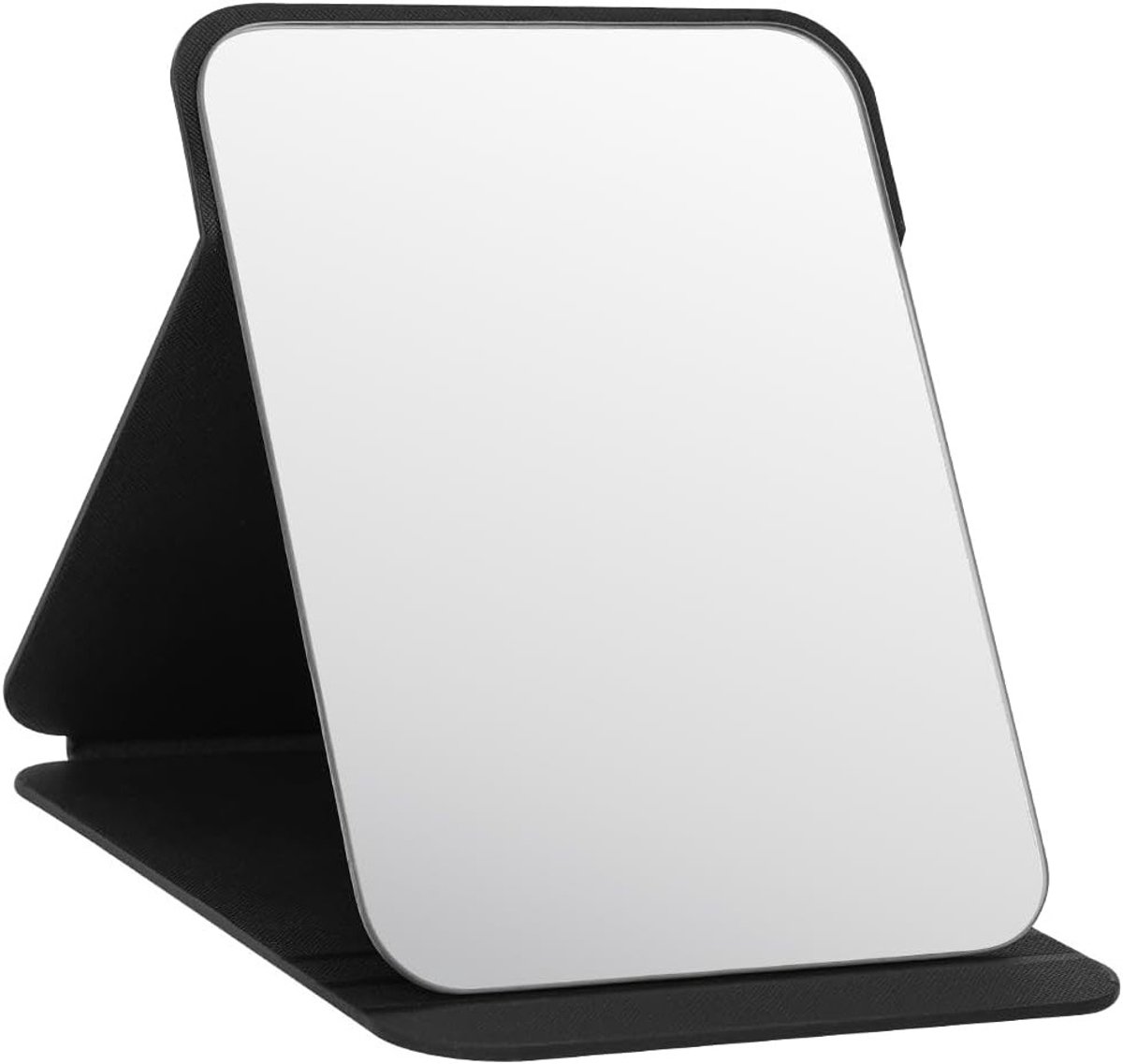 Draagbare opvouwbare make-up spiegel met superheldere verlichting, multi-hoek verstelbaar en ultra-dun ontwerp, ideaal voor onderweg 15.5 x 20.5 cm