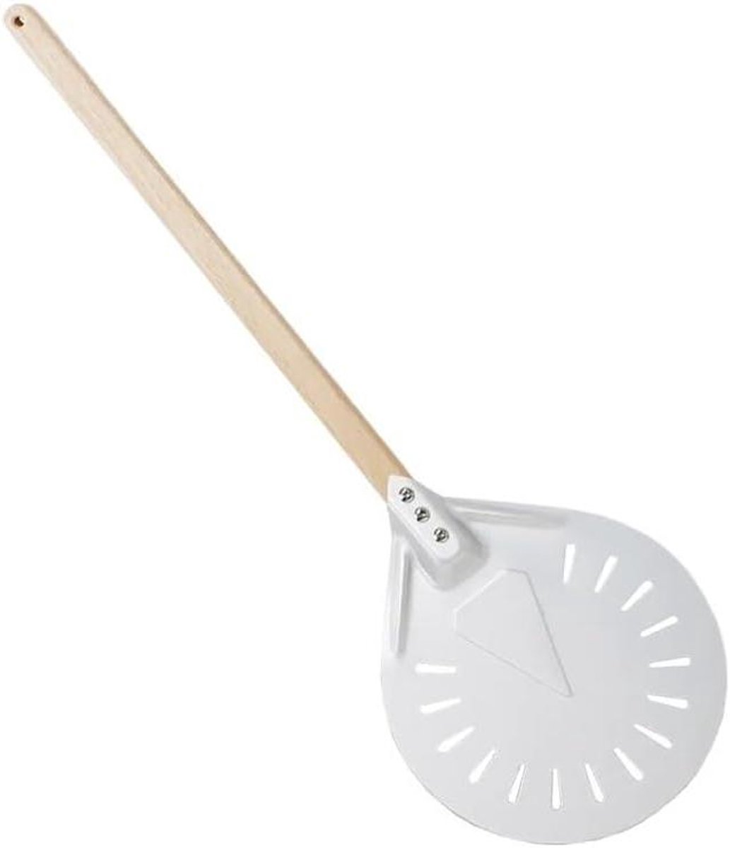 Pizza Peddel - Pizza Schep - Pizza Bakken - Geperforeerd Oppervlak - 25x77.5 cm - Zilver