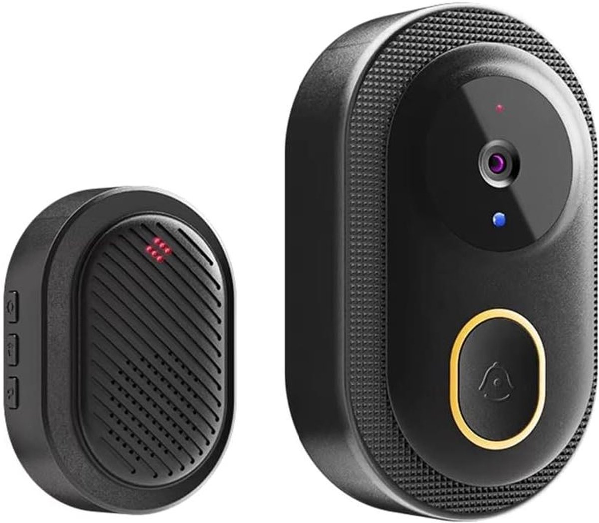 Video Deurbel - Deurcamera WiFi - Thuisbeveiliging - Tweeweg Audio - 11.5 cm - Zwart