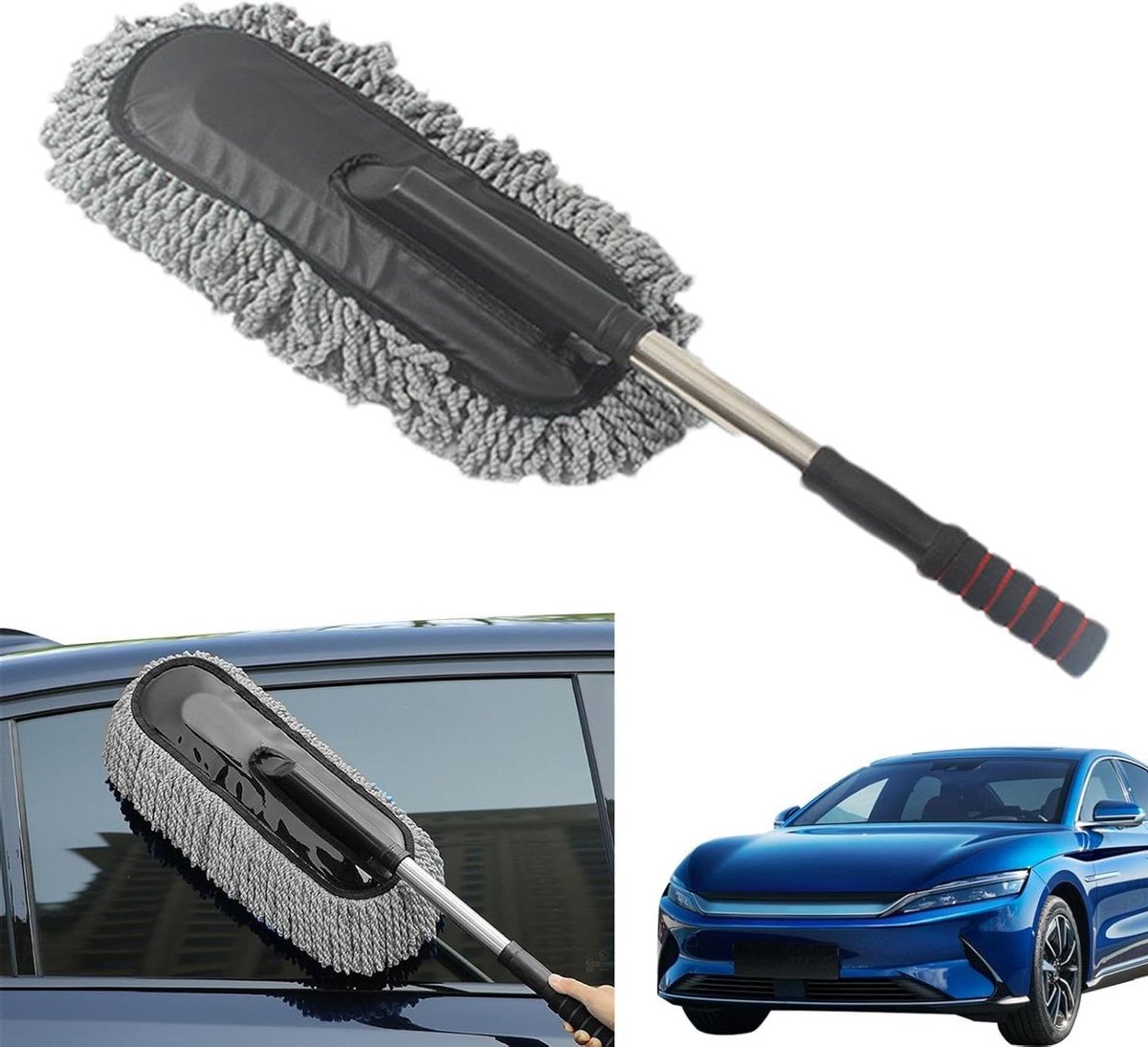 Auto Plumeau - Stofwisser Auto - Auto Reinigen - Krasbestendige Microvezel - Tot 90 cm - Grijs