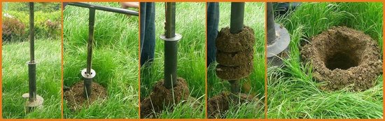 Grondboor met Plunscher - Fonteinboor Boor - Gaten Boren - Innovatief Boorsysteem - 145+180mm 110mm - Gelegeerd staal — afbeelding 5