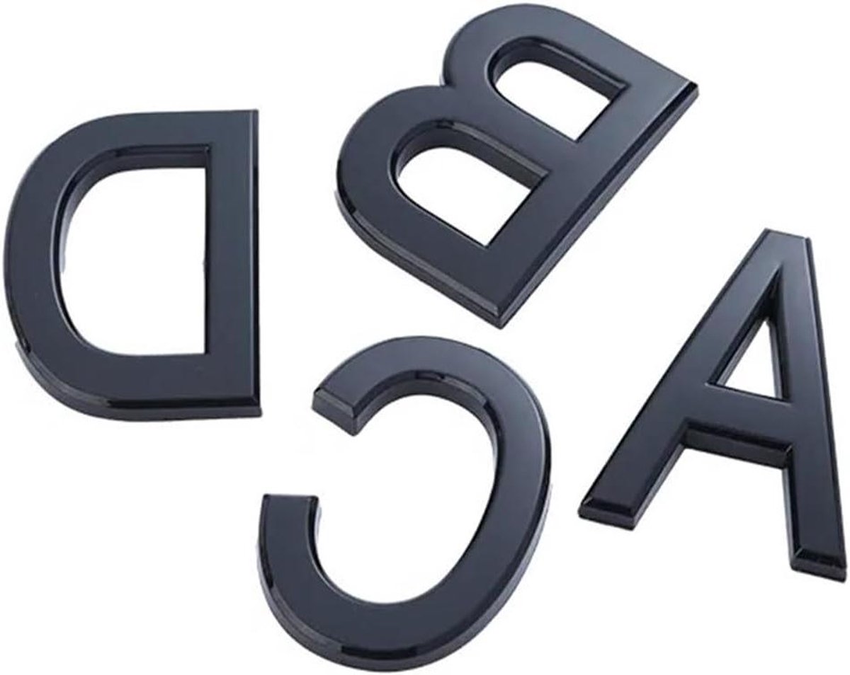 Huisnummer Sticker - Adresbord Deur - Huis Identificatie - Zelfklevend ABS Plastic - 10 cm Hoog - Zwart