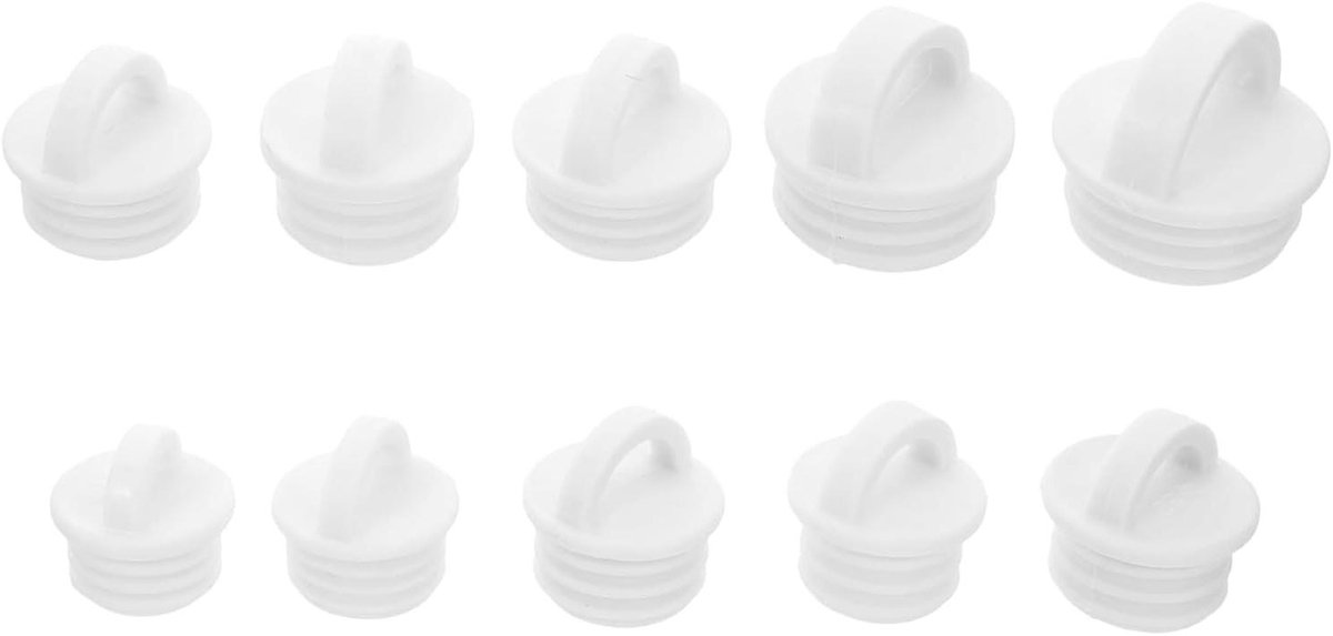 Rubberen Afvoerstop - Emmer Stopper - Lekkage Voorkomen - Hoge Elasticiteit - 10 Stuks - Wit