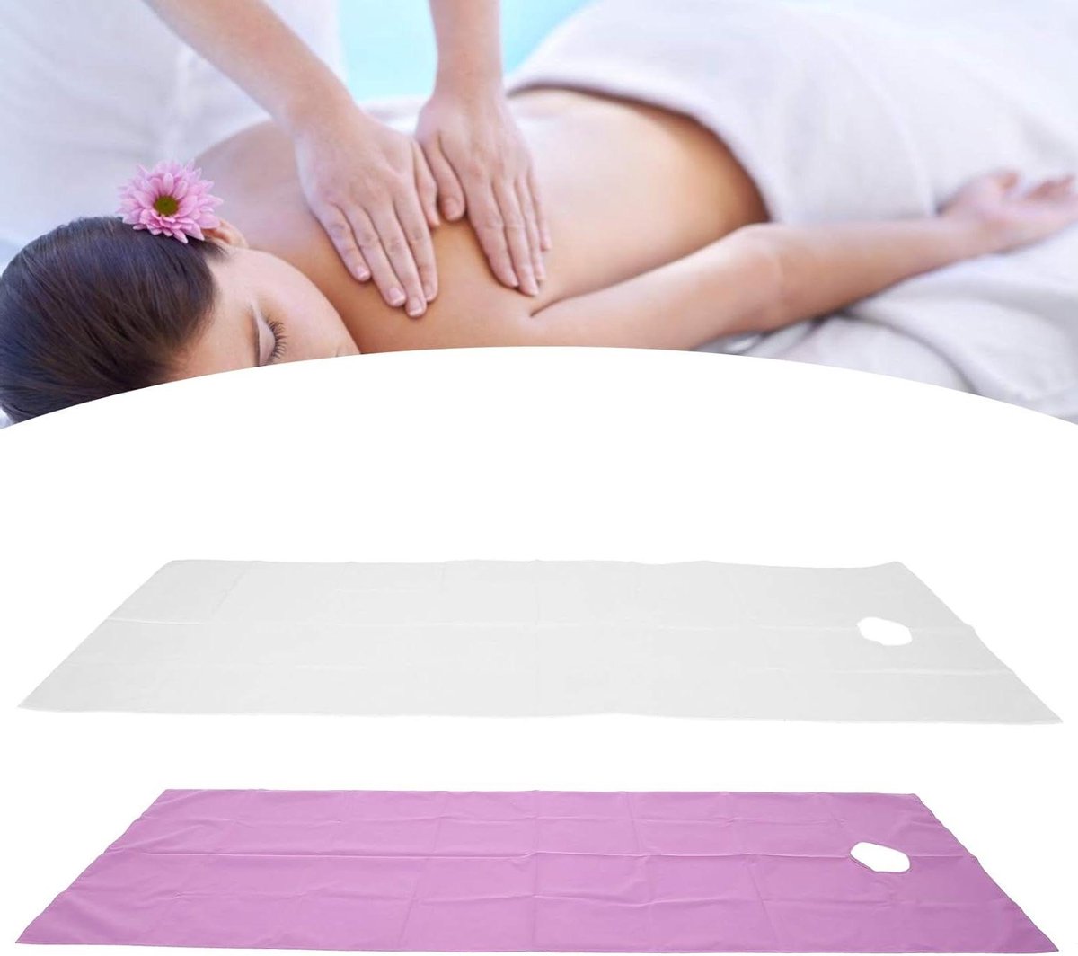 Massage Lakens - Bedhoezen - Salon Hygiëne - Waterproof Oliebestendig - 2 Stuks - Wit